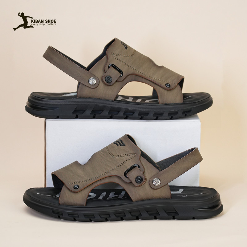 Men's All-Weather Premium Comfort Leather Sandals – Tan Brown