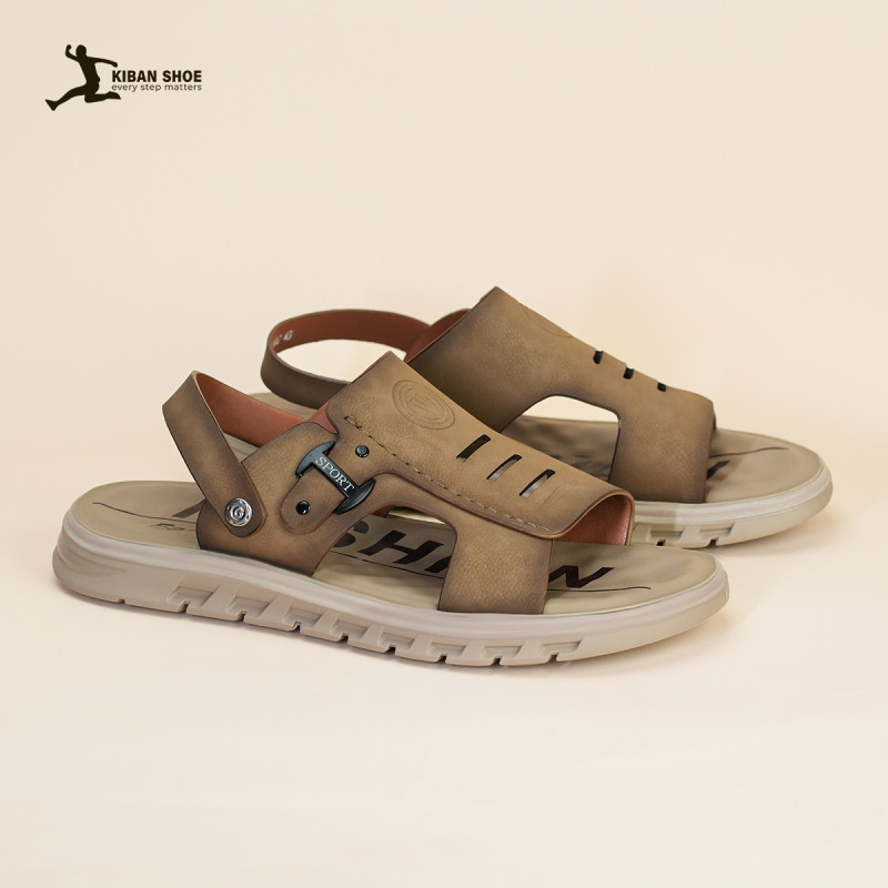 Men's All-Weather Premium Comfort Leather Sandals – Tan Brown