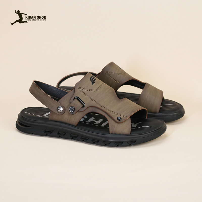 Men's All-Weather Premium Comfort Leather Sandals – Tan Brown